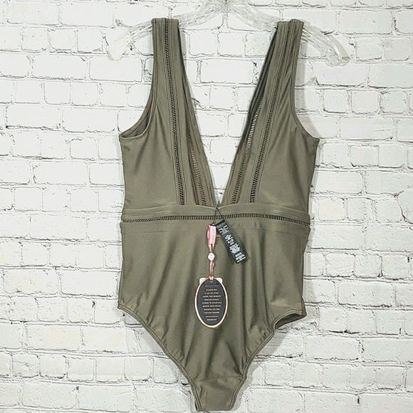 Ted Baker Starza Pointell Plunge One Piece TB Size 4 US Size 10 - Picture 2 of 9